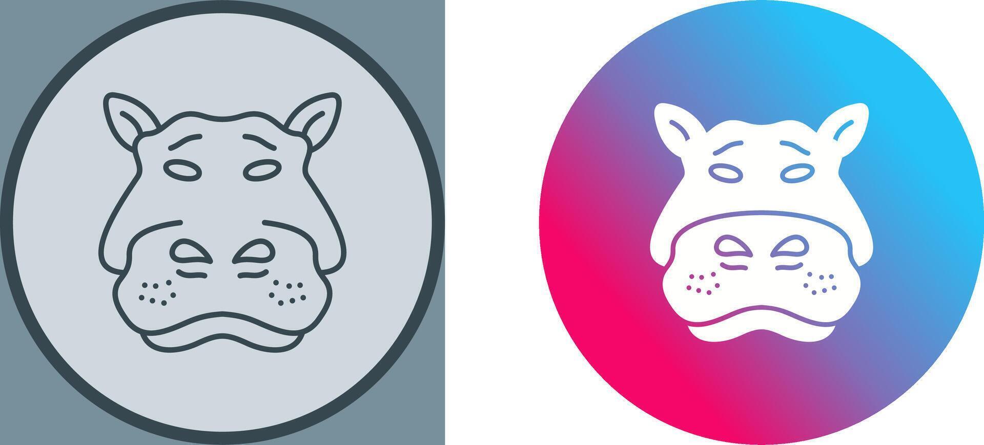 Hippo Icon Design vector