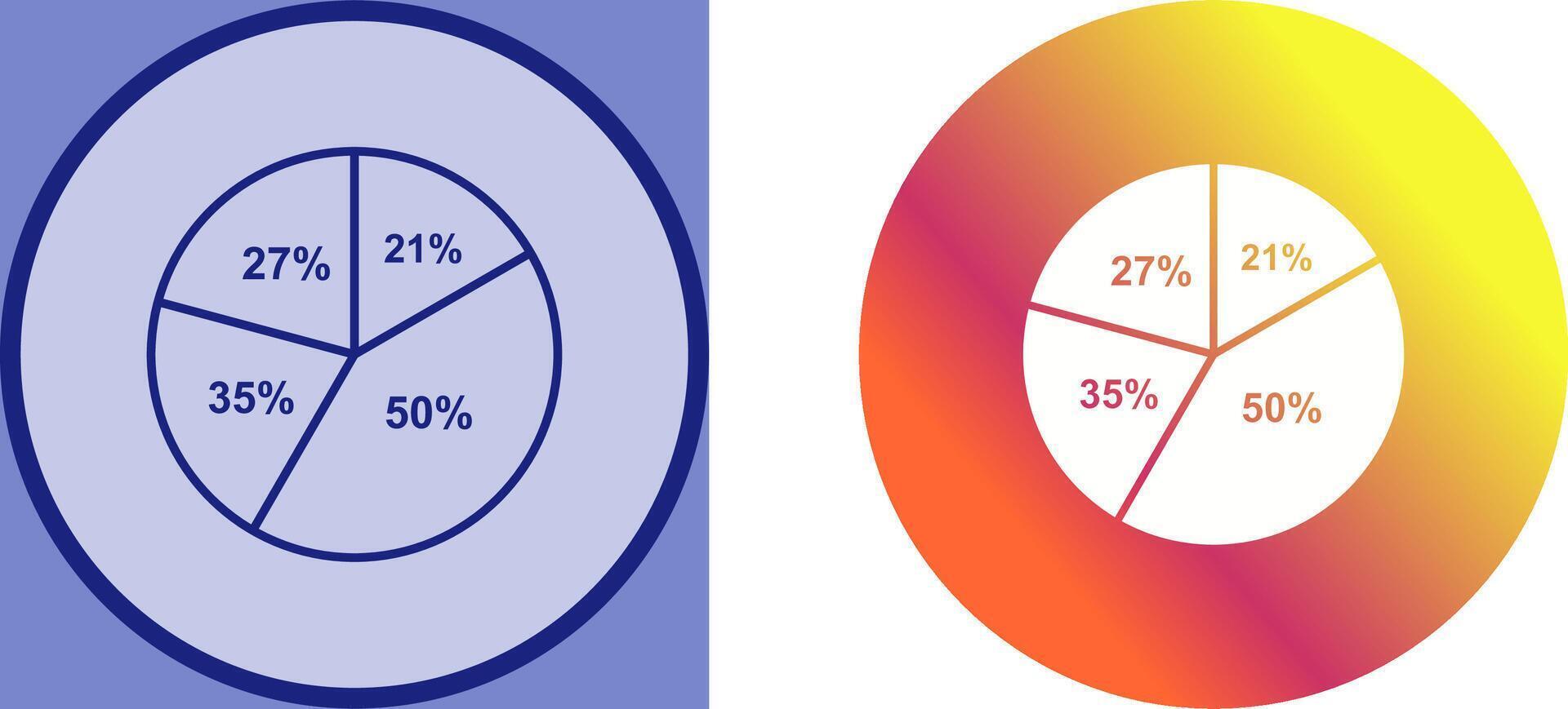 Pie Chart Icon Design vector