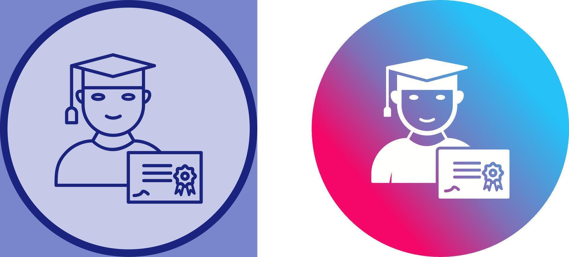Unique Receiving Diploma Icon Design vector