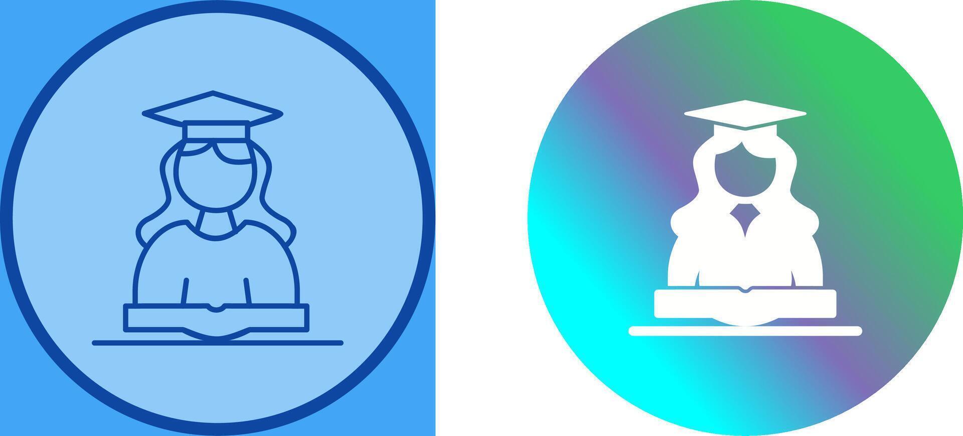 Unique Female Student Icon Design vector