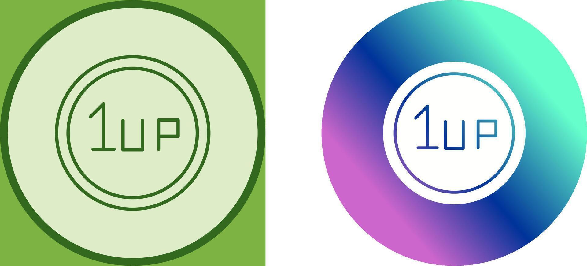 Unique 1UP Icon Design vector