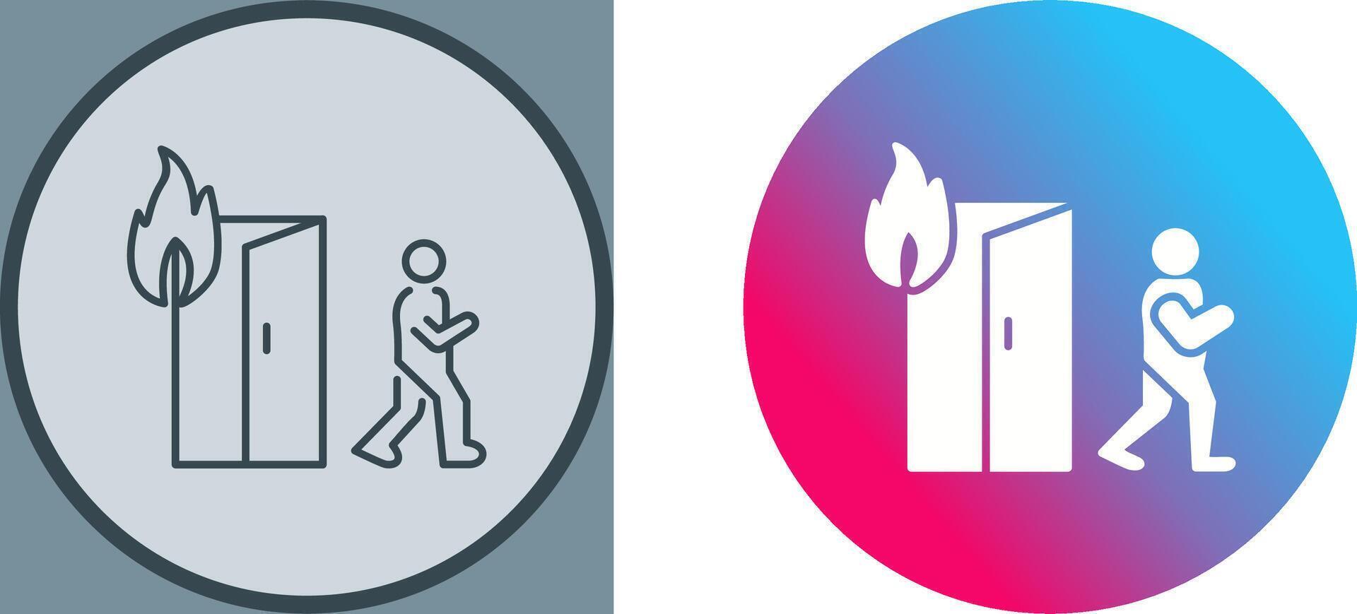 Unique Running from Fire Icon Design vector