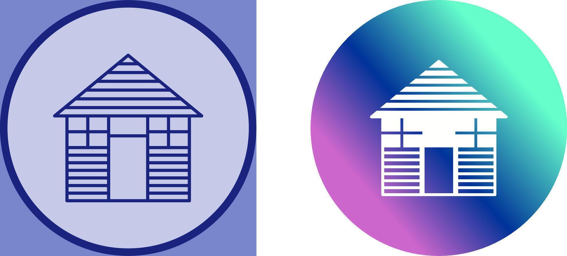 Wood Cabin Icon Design vector