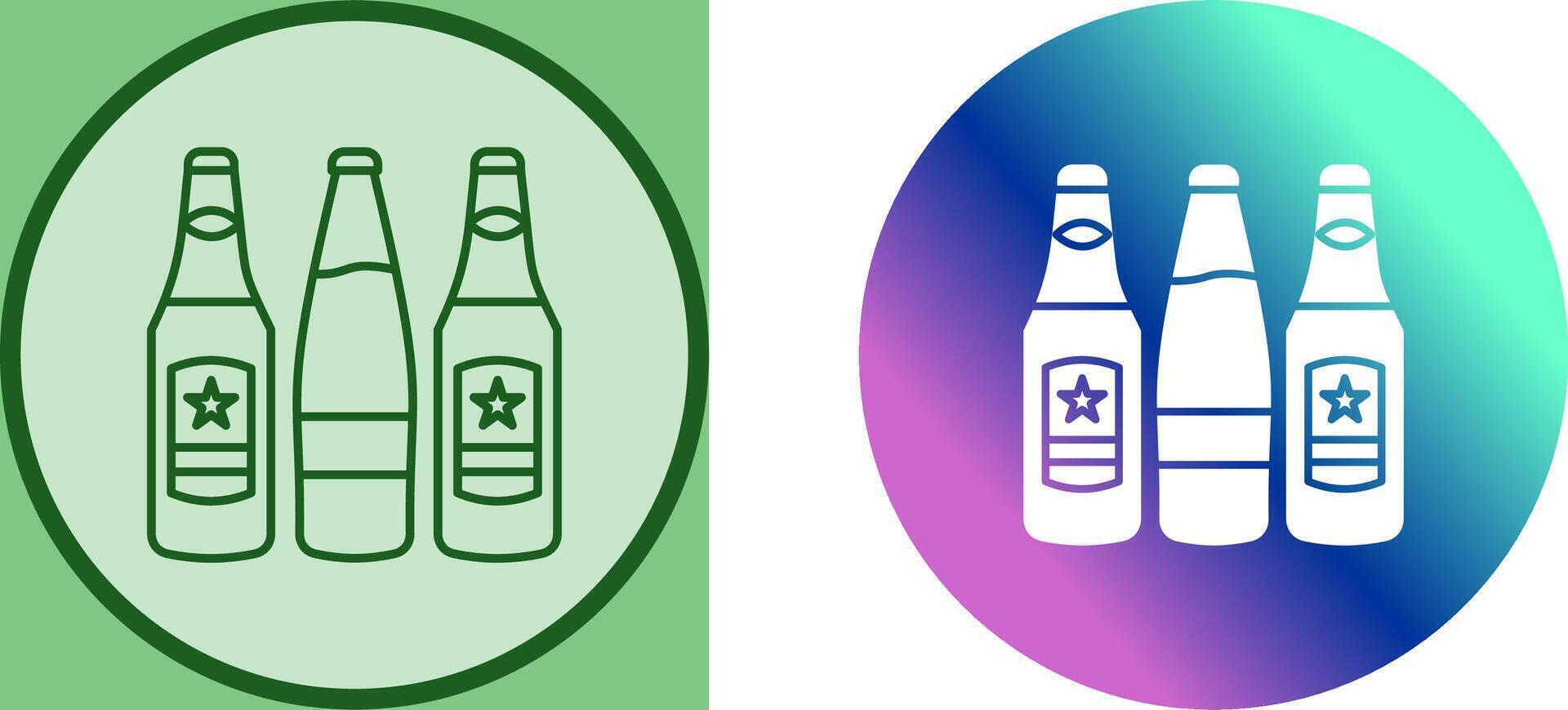 cerveza botellas icono diseño vector