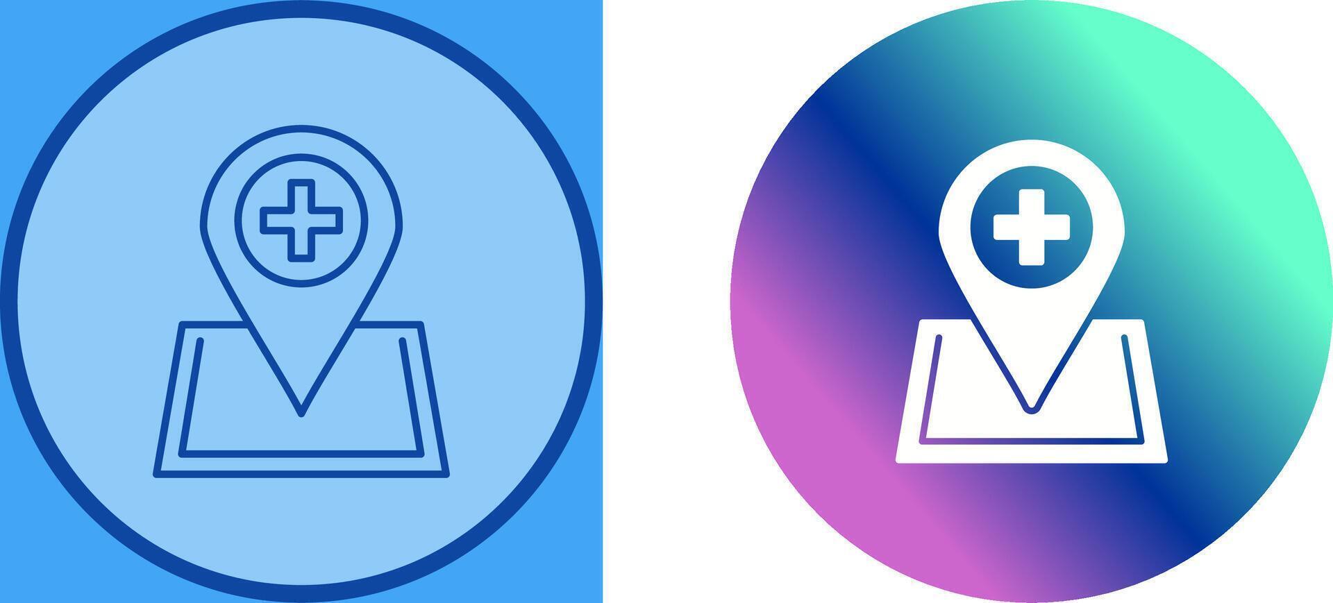 Location hospital Icon Design vector