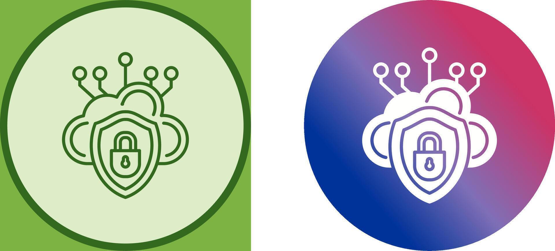 Cloud Security Icon Design vector