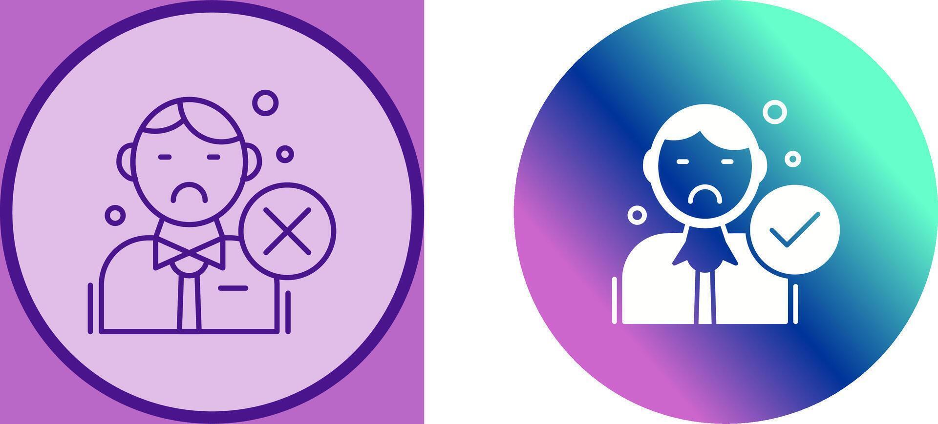 Rejected Icon Design vector