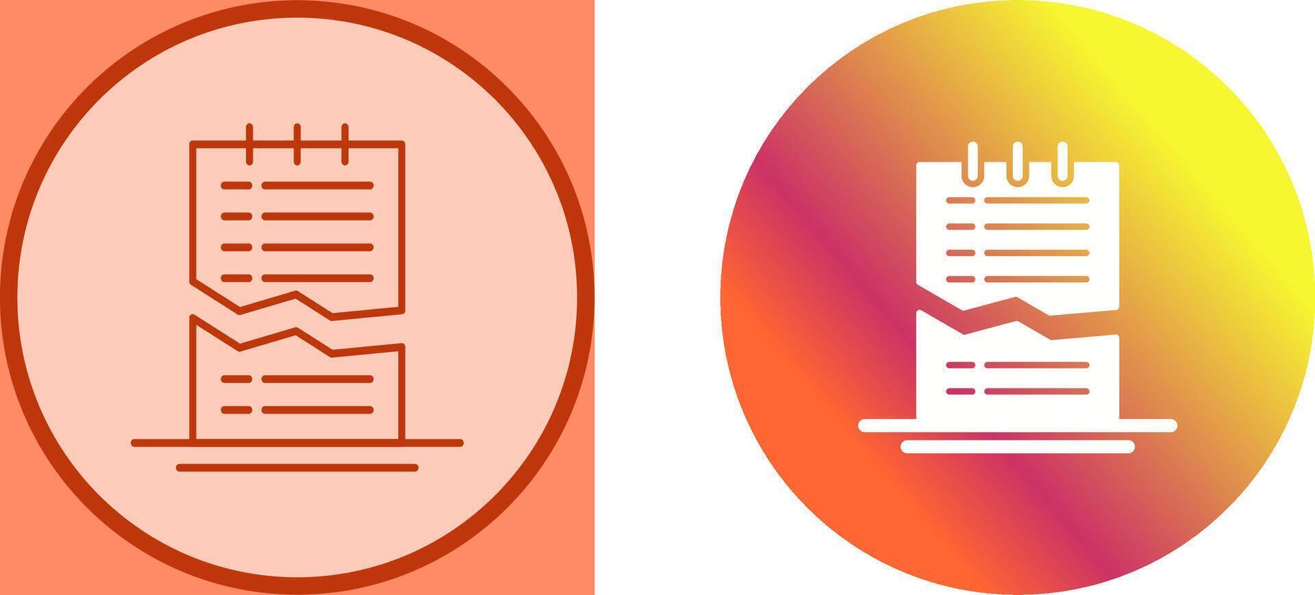 Corrupted List Icon Design vector