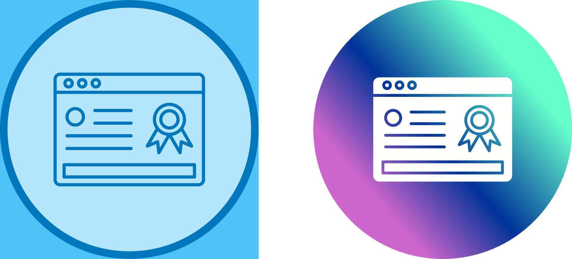 Online Certificate Icon Design vector