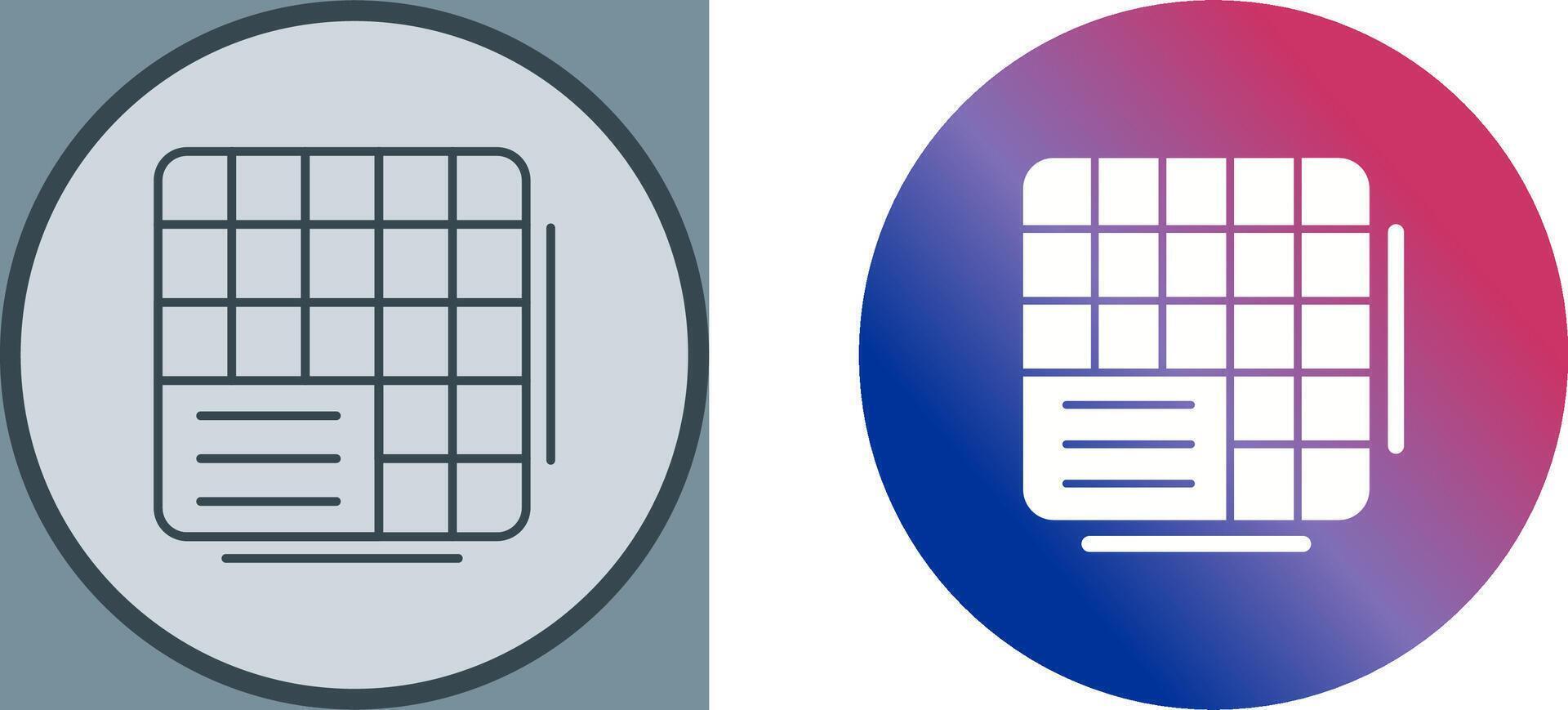 Table Data Icon Design vector
