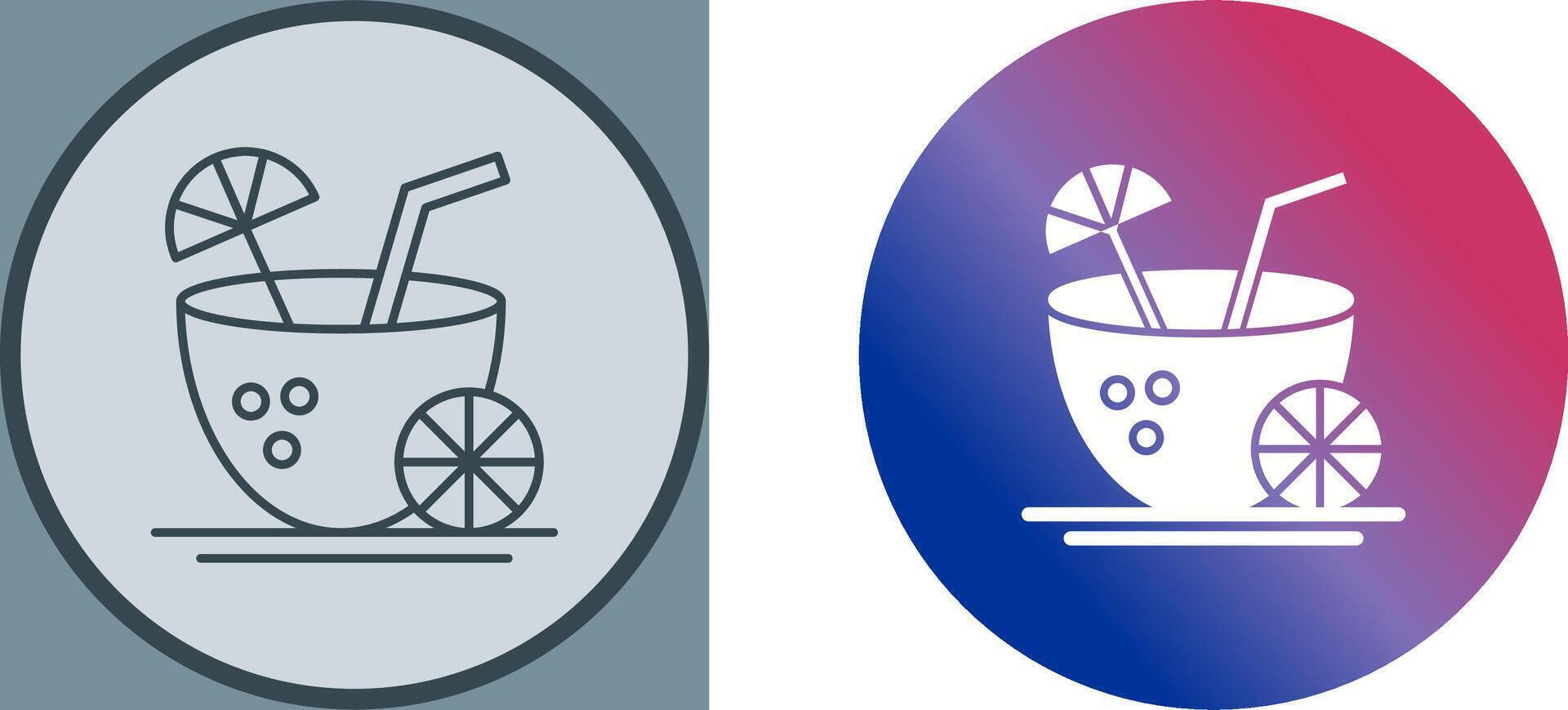 Coconut Drink Icon Design vector