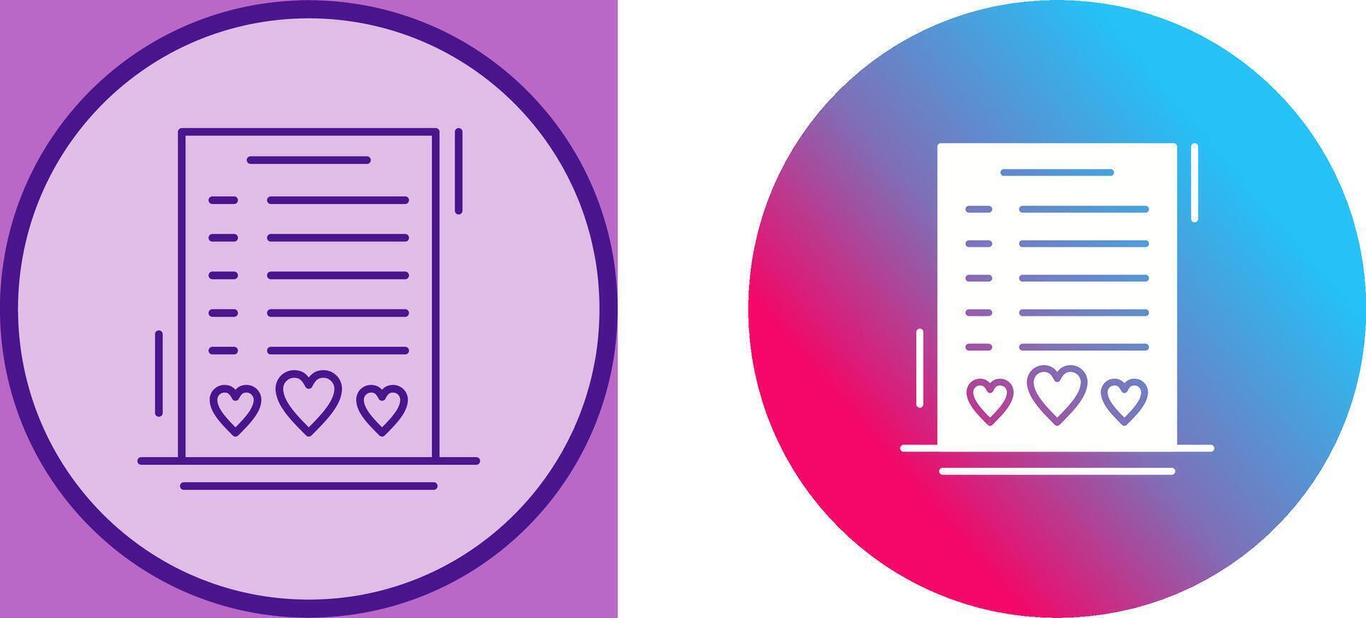 Wishlist Icon Design vector
