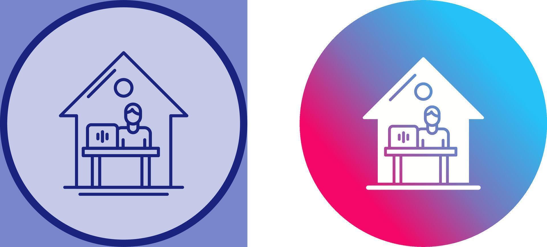 Work At Home Icon Design vector