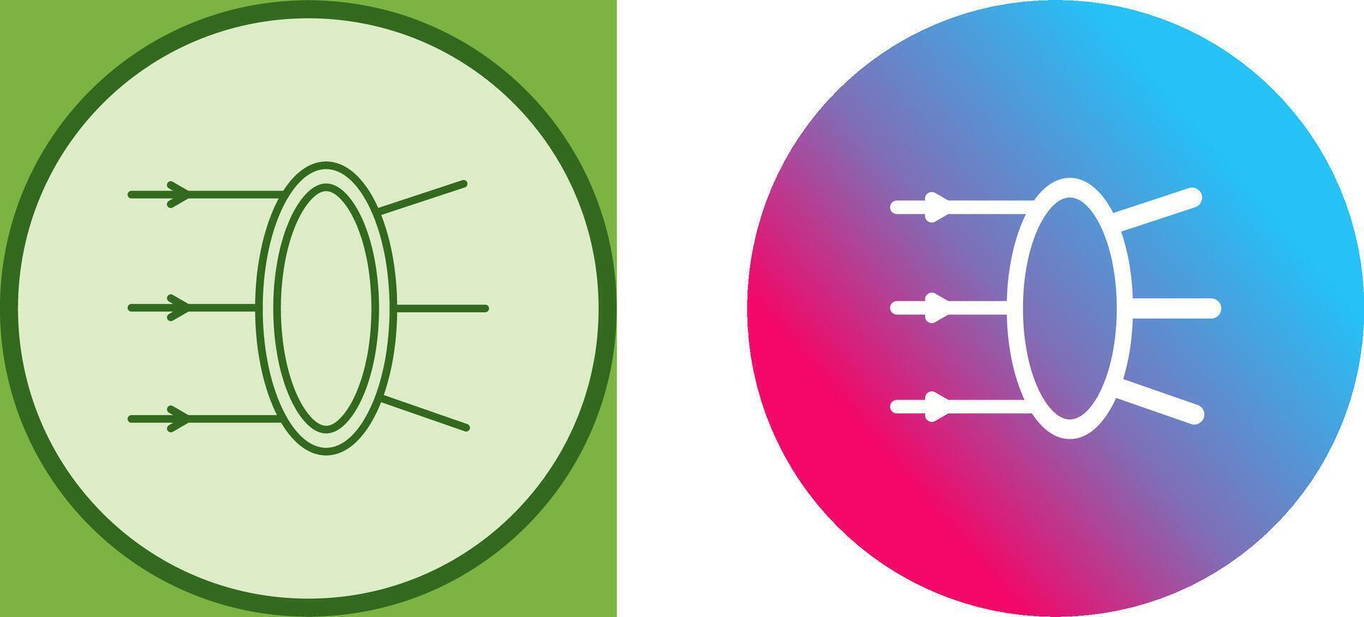 Refraction Icon Design vector