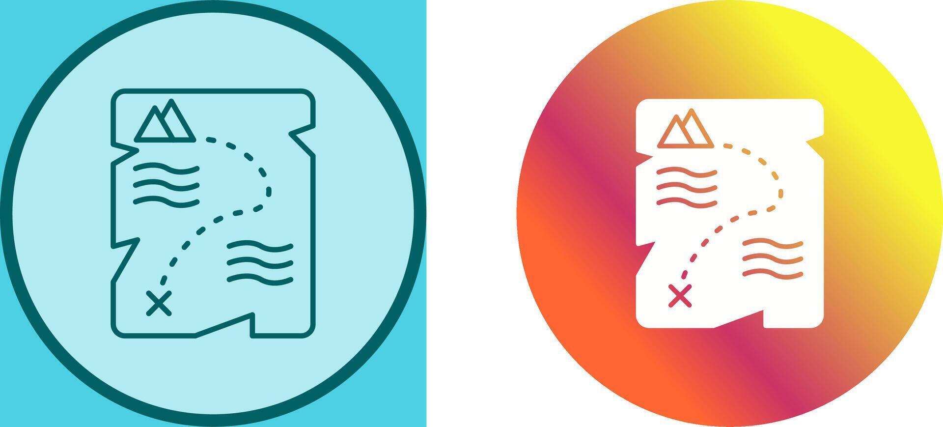 Treasure Map Icon Design vector