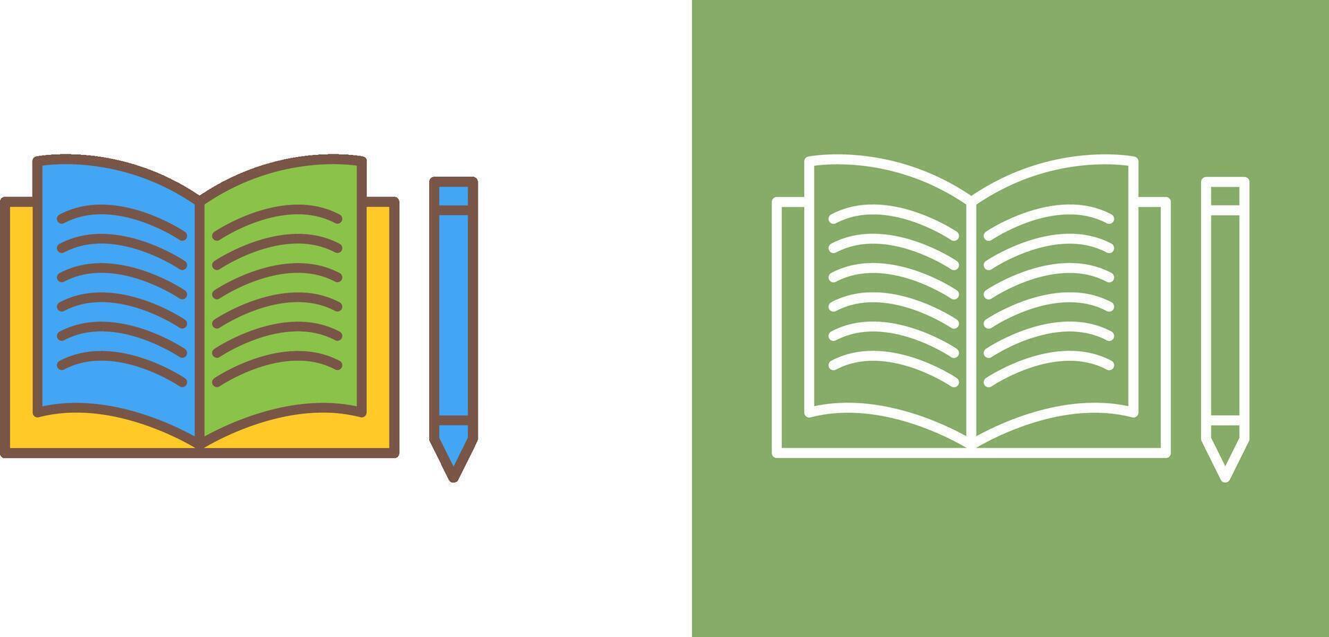 Unique Pencil and Book Icon Design vector