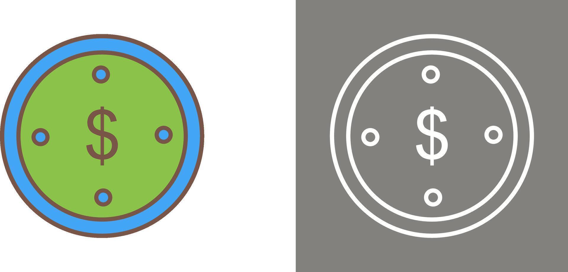Dollar Coin Icon Design vector