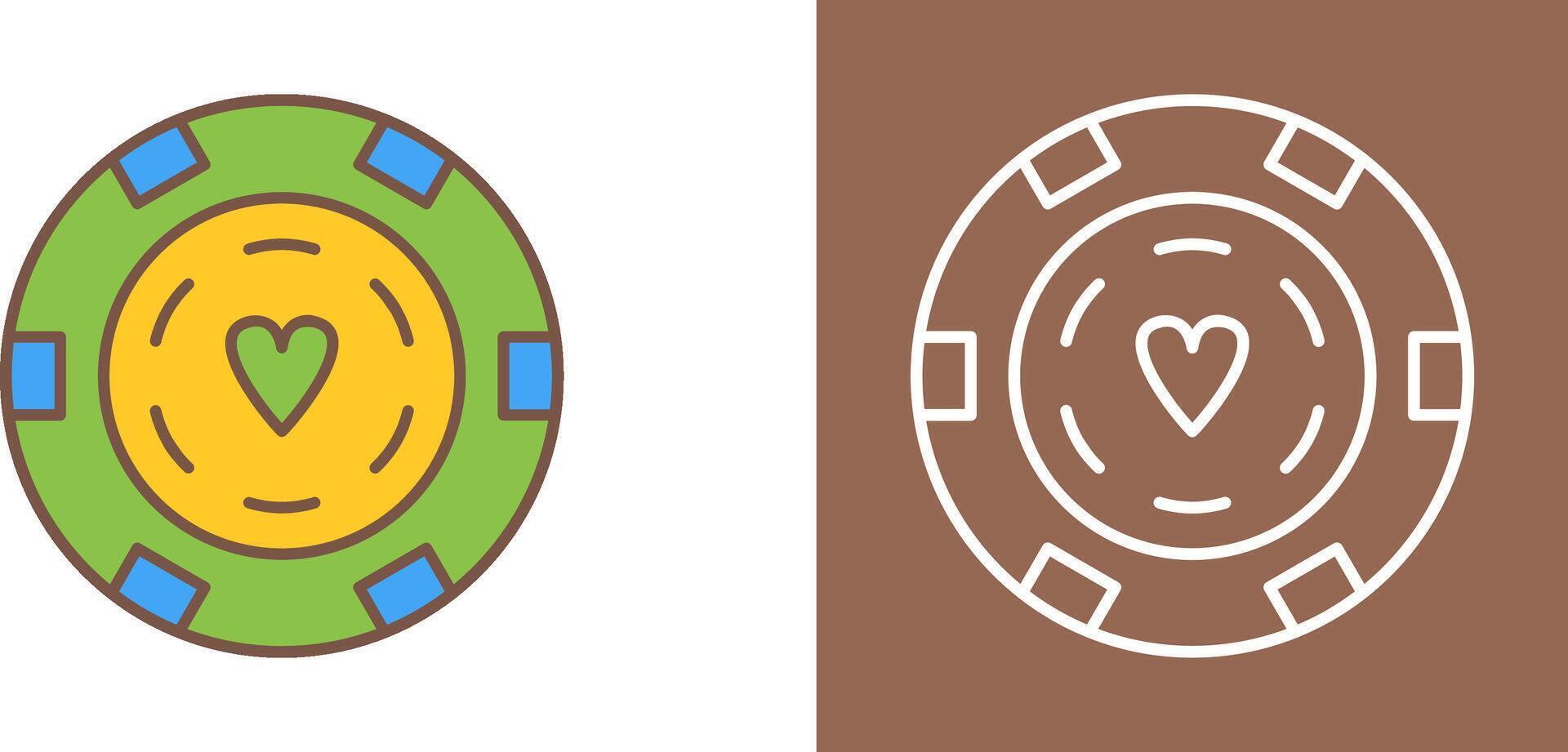 Unique Poker Chips Icon Design vector