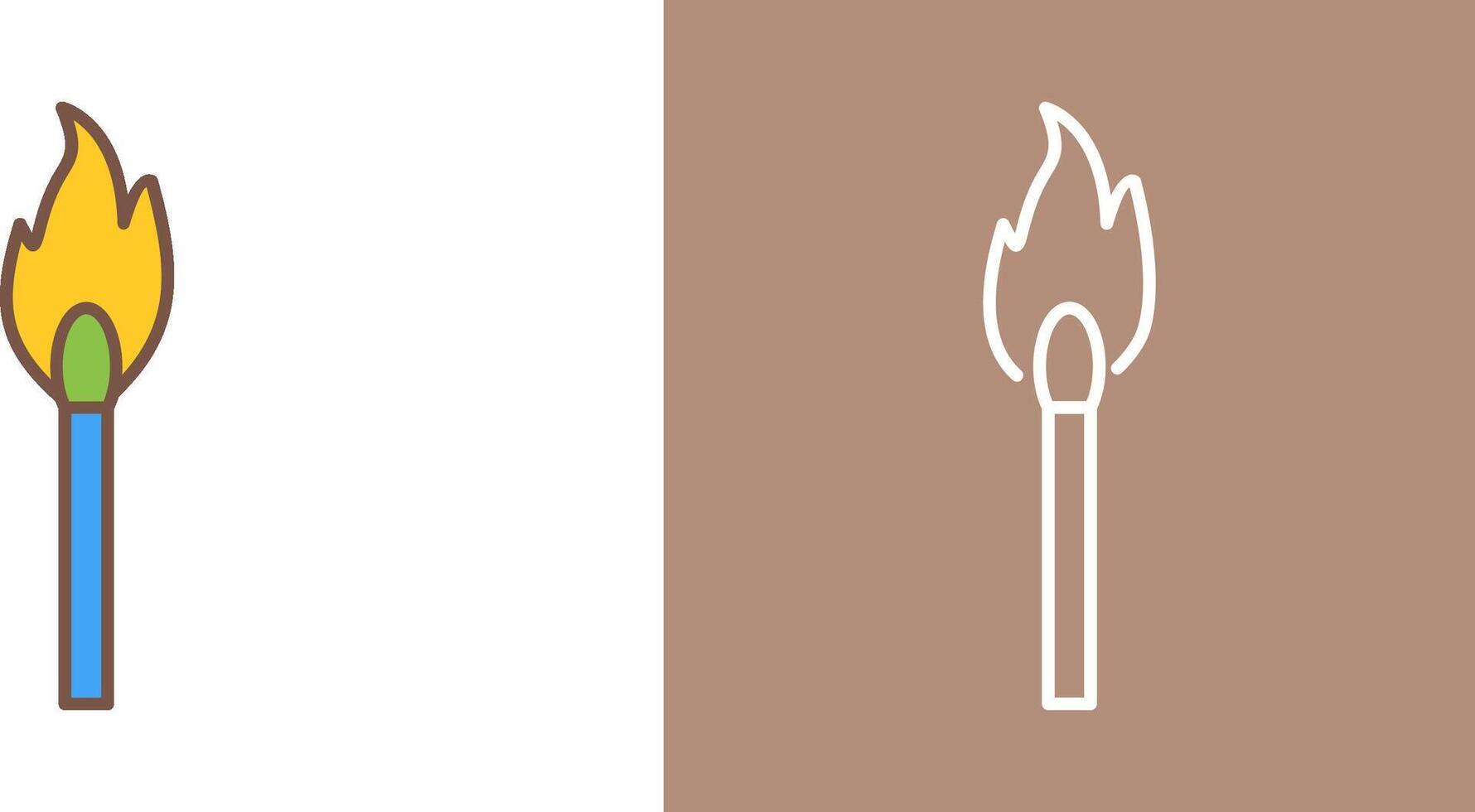 Unique Lit Matchstick Icon Design vector