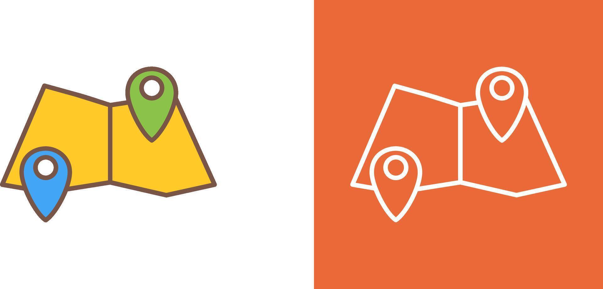 Folded Map Icon Design vector