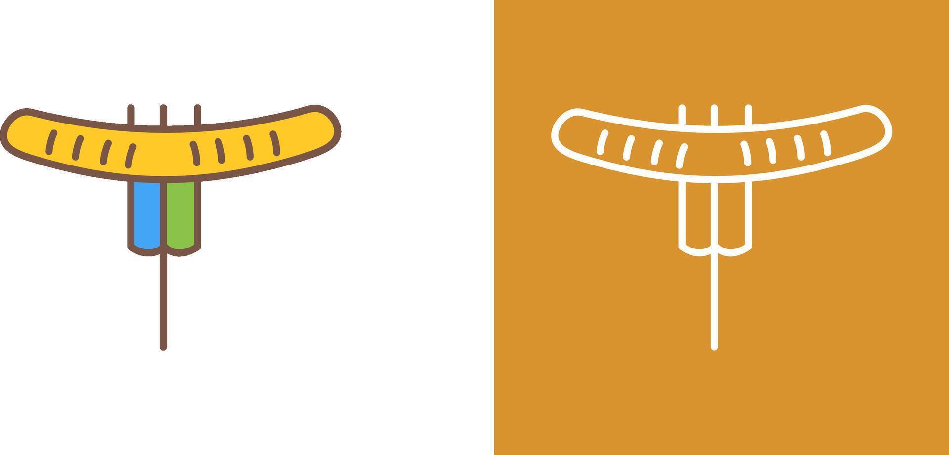 Sausage on Fork Icon Design vector