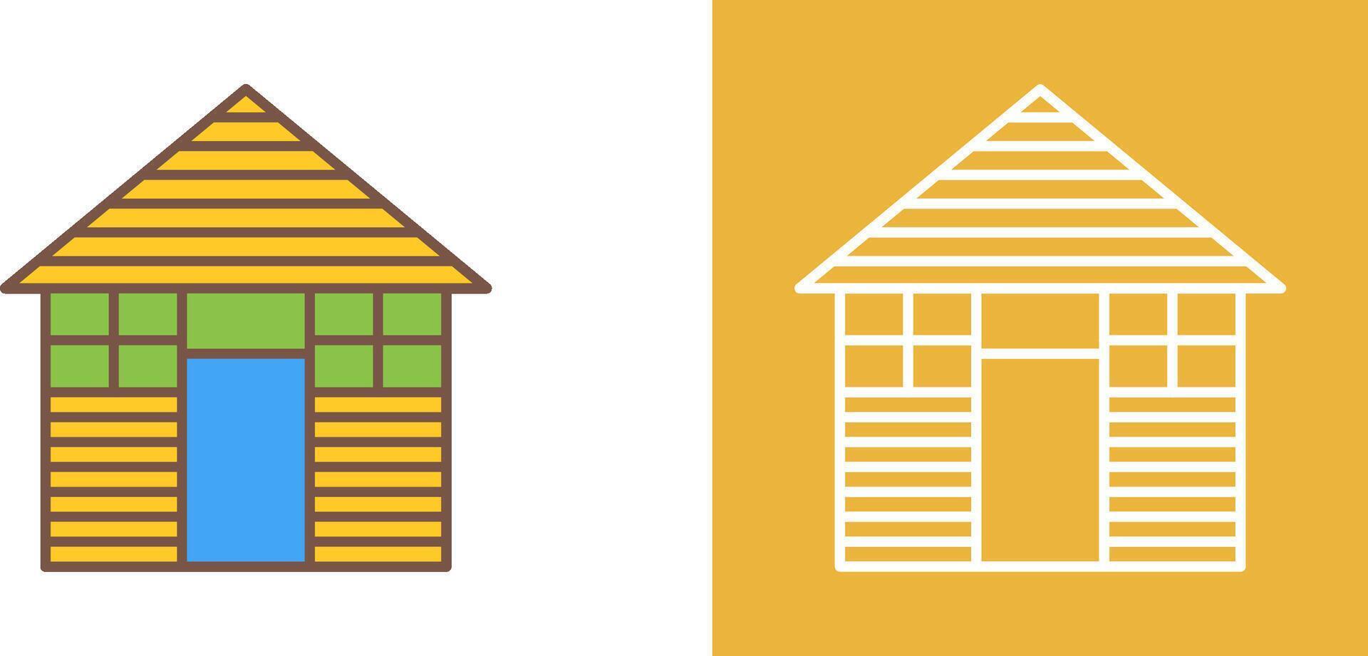 Wood Cabin Icon Design vector