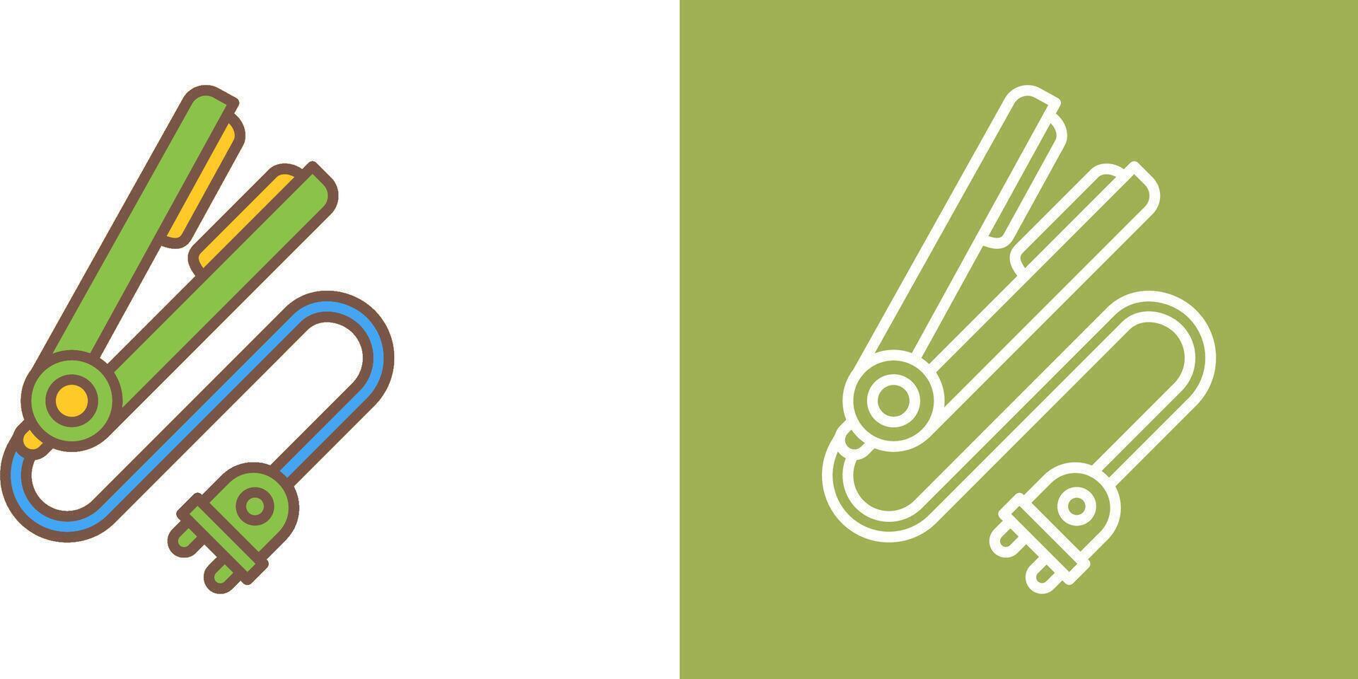 Hair iron Icon Design vector