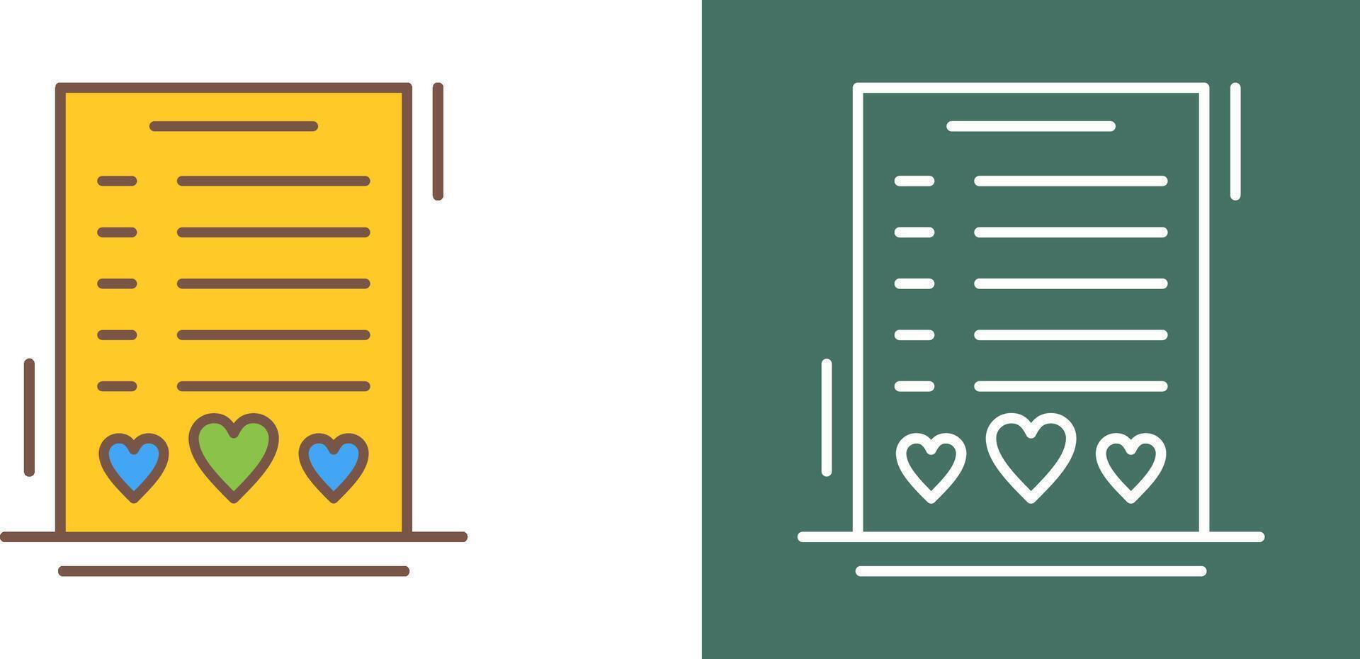 Wishlist Icon Design vector