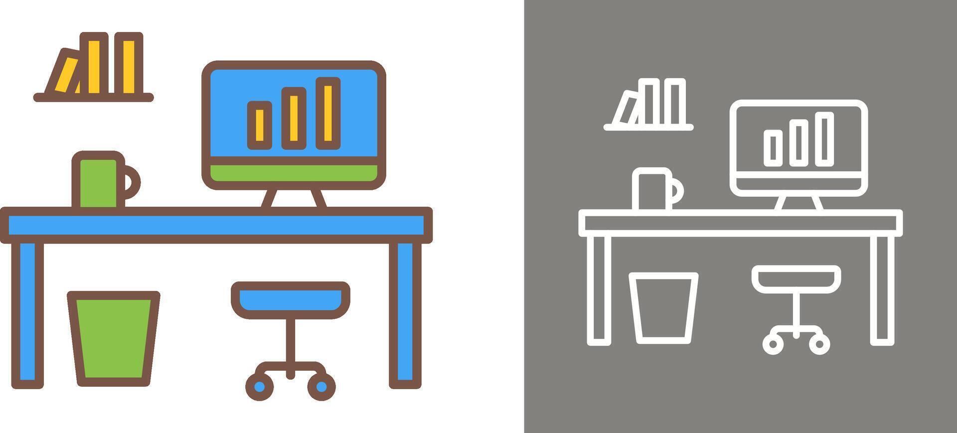 Office Desk Icon Design vector