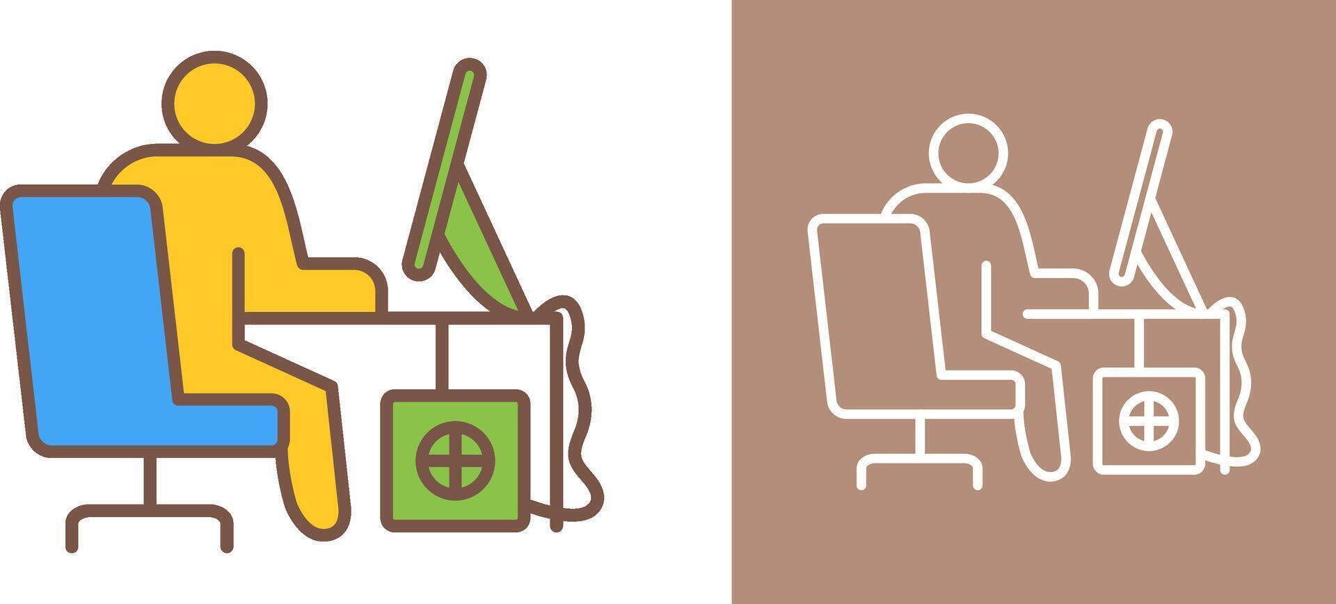 Computer Worker Icon Design vector