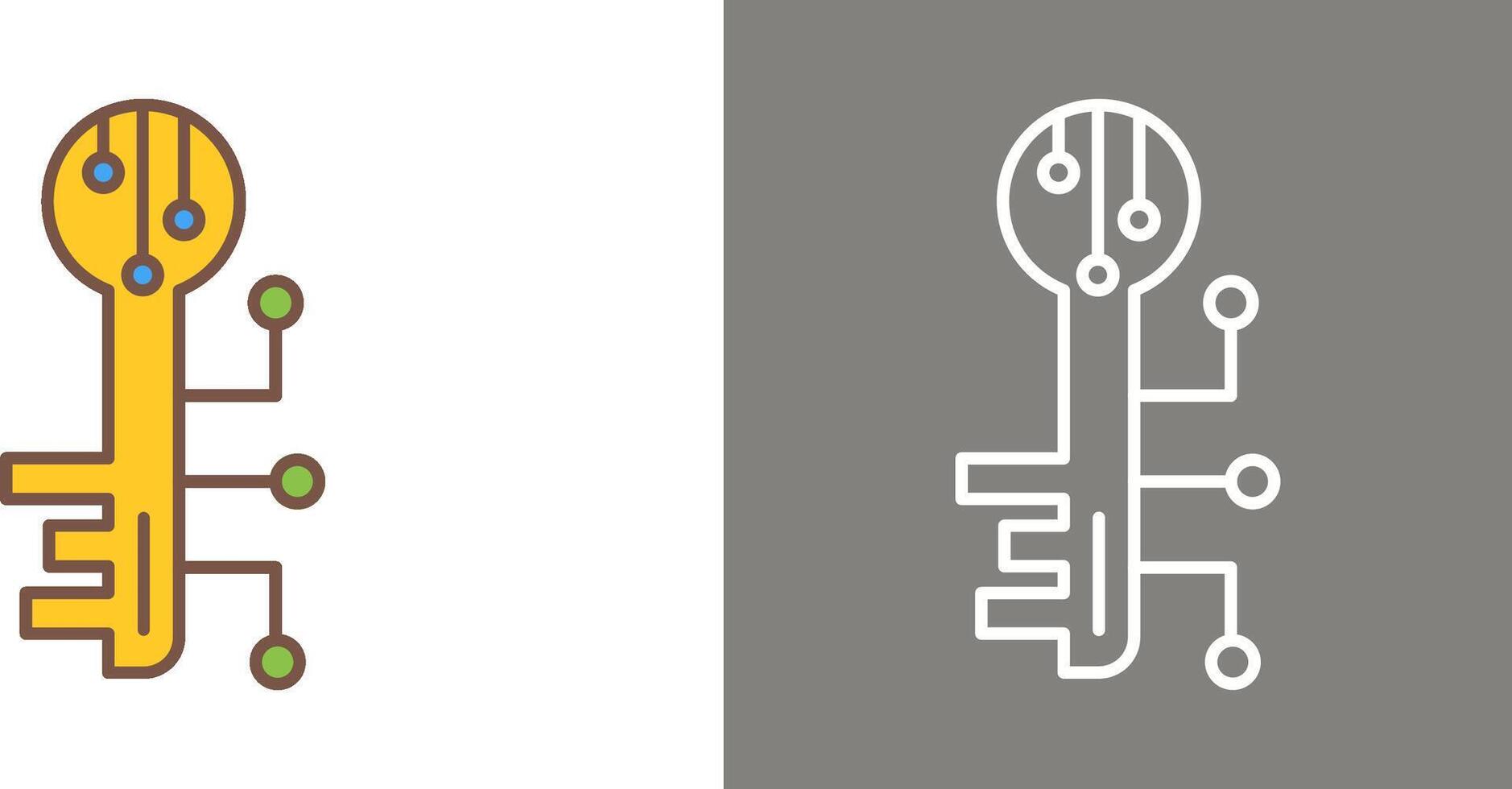 Electronic Key Icon Design vector