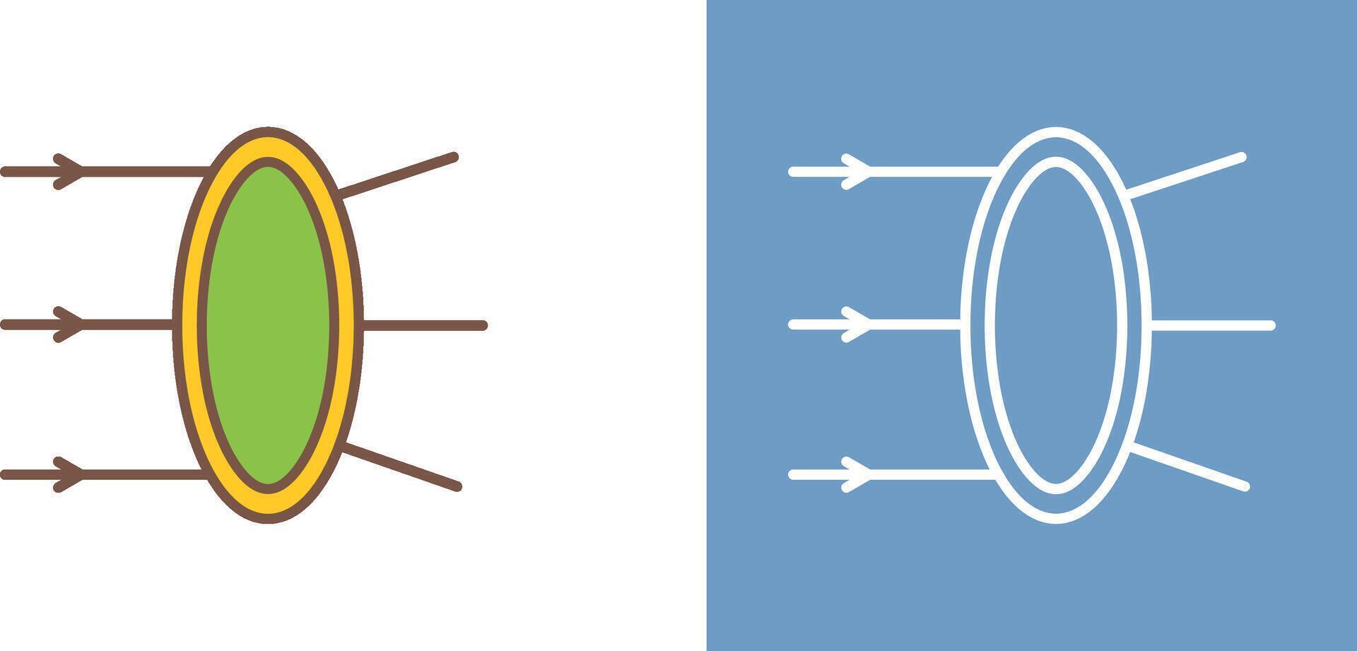 Refraction Icon Design vector