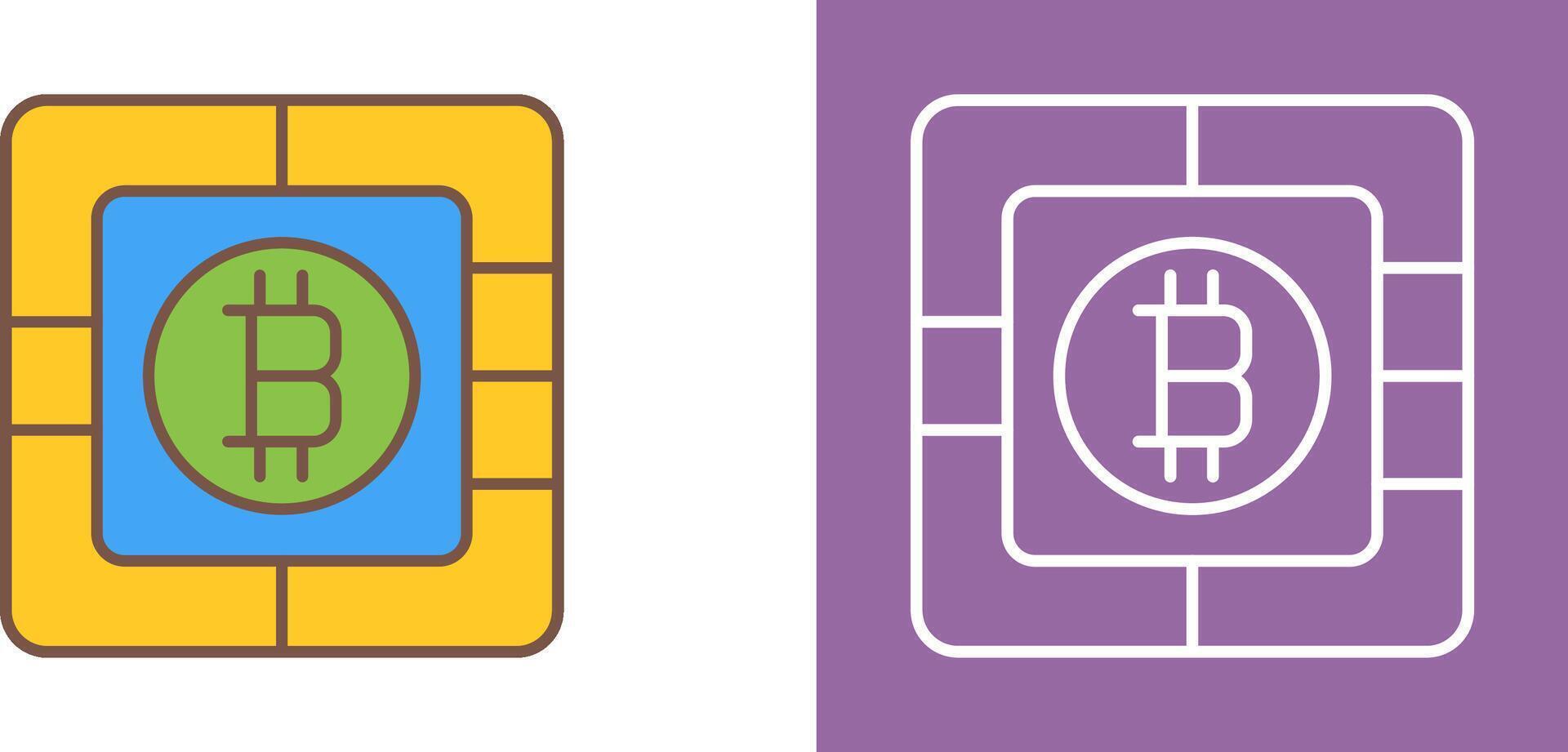 Bitcoin Chip Icon Design vector