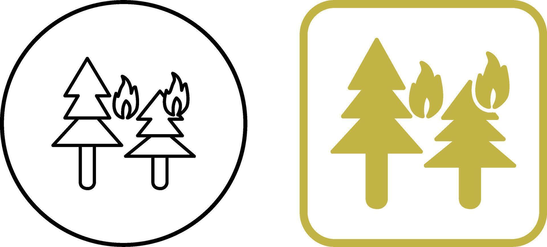 Unique Fire in Forst Icon Design vector