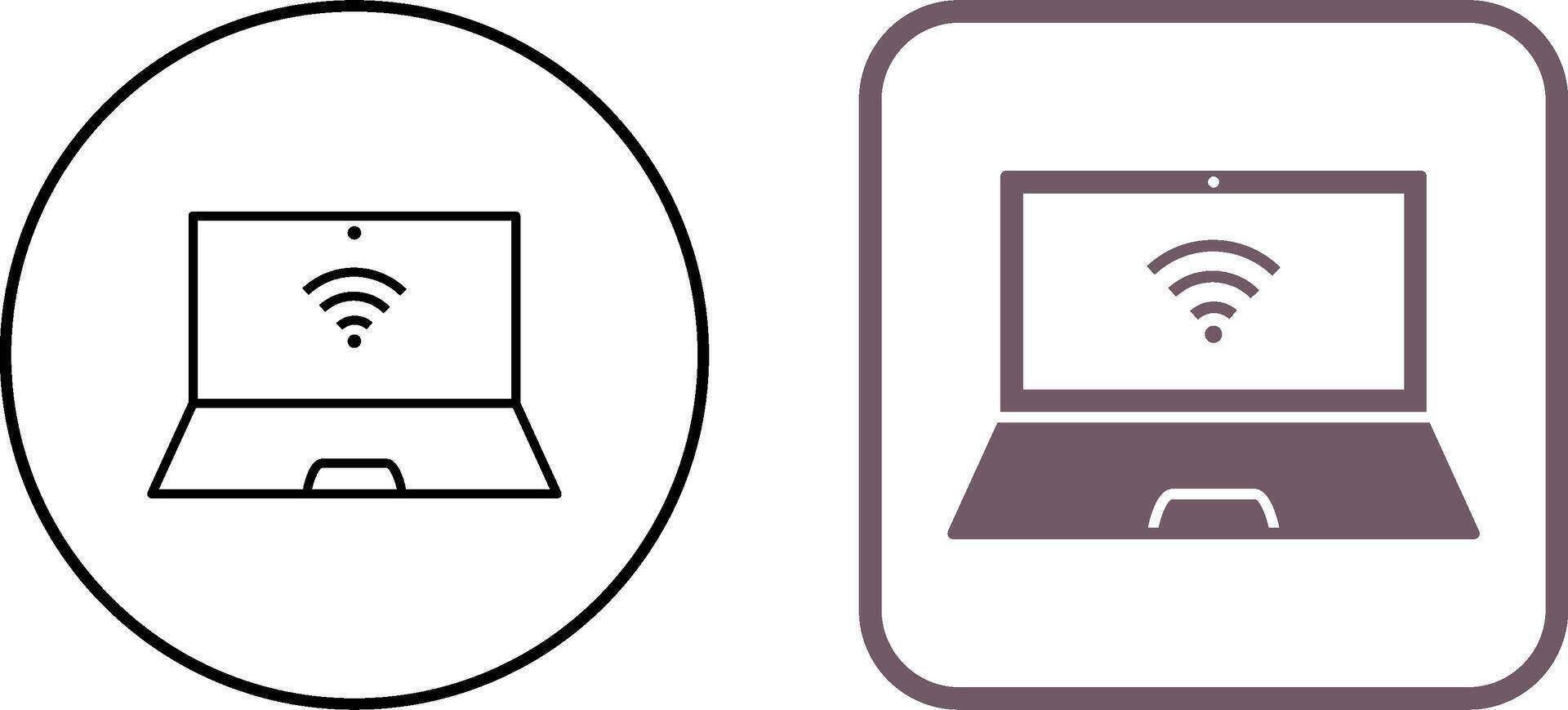 Unique Connected Laptop Icon Design vector