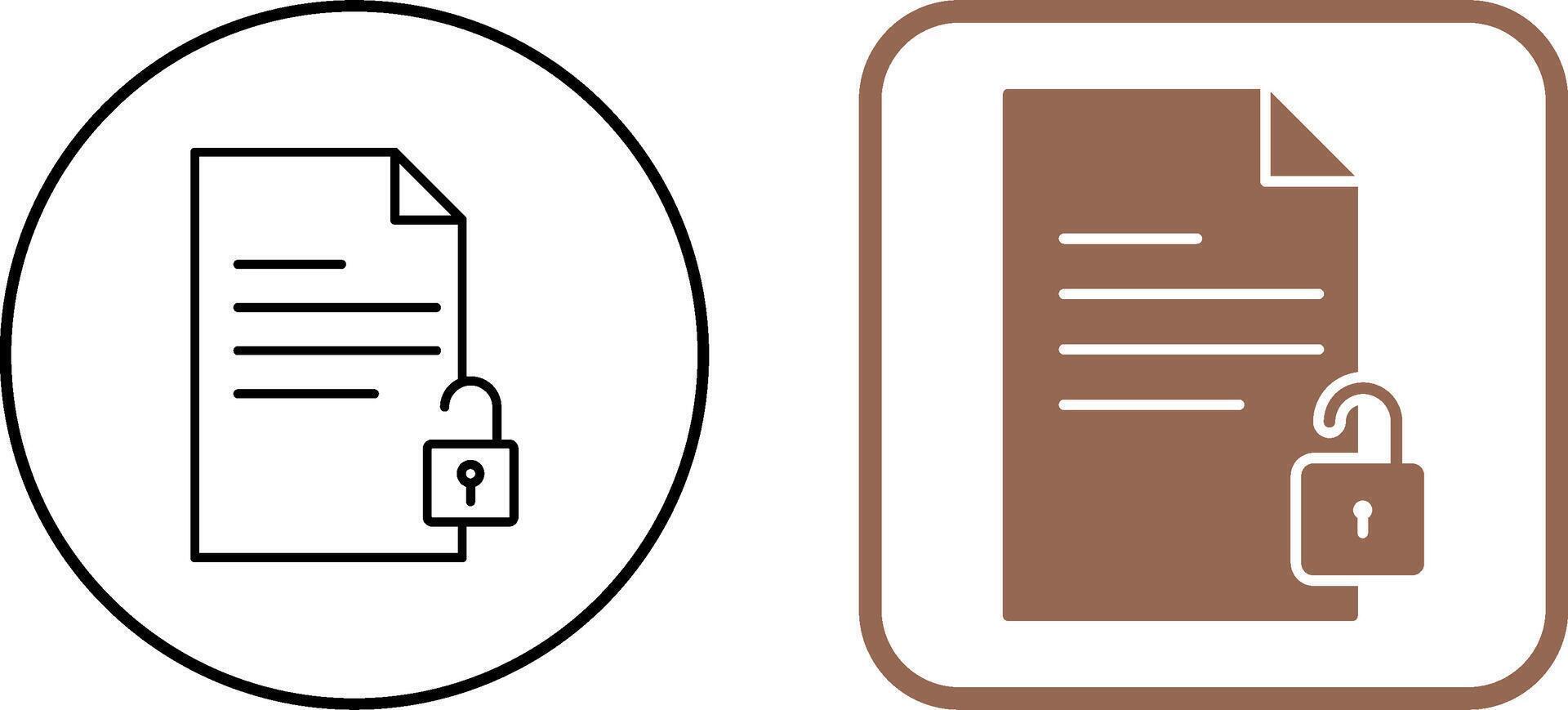 Unlock Documents Icon Design vector