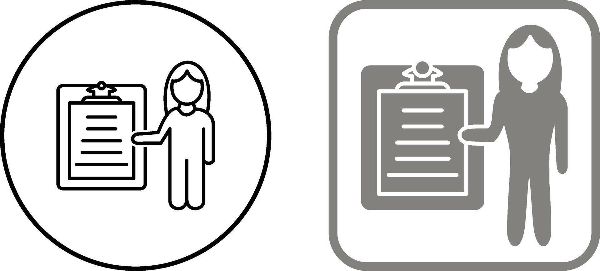 Unique Female Presenter Icon Design vector