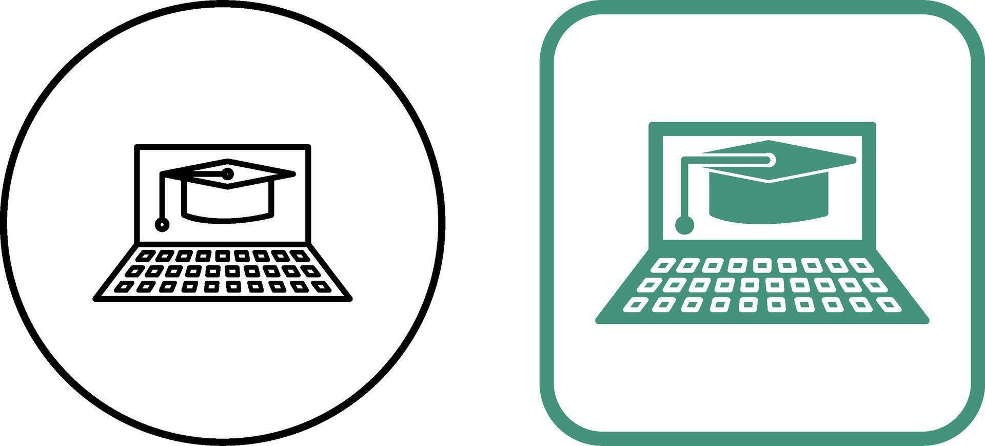 Unique Online Graduation Icon Design vector