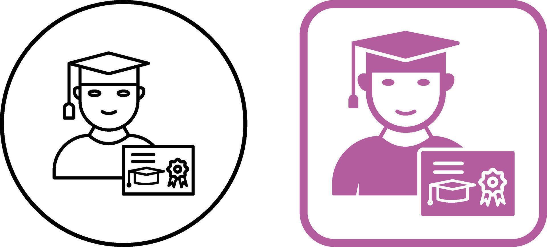 Unique Receiving Degree Icon Design vector