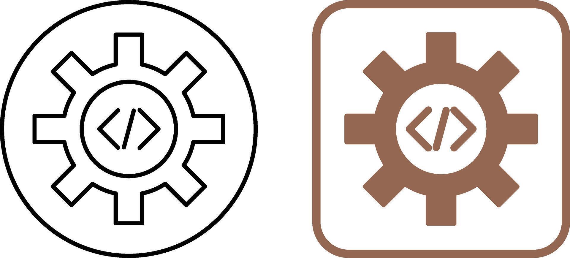 Unique Code Optimization Icon Design vector