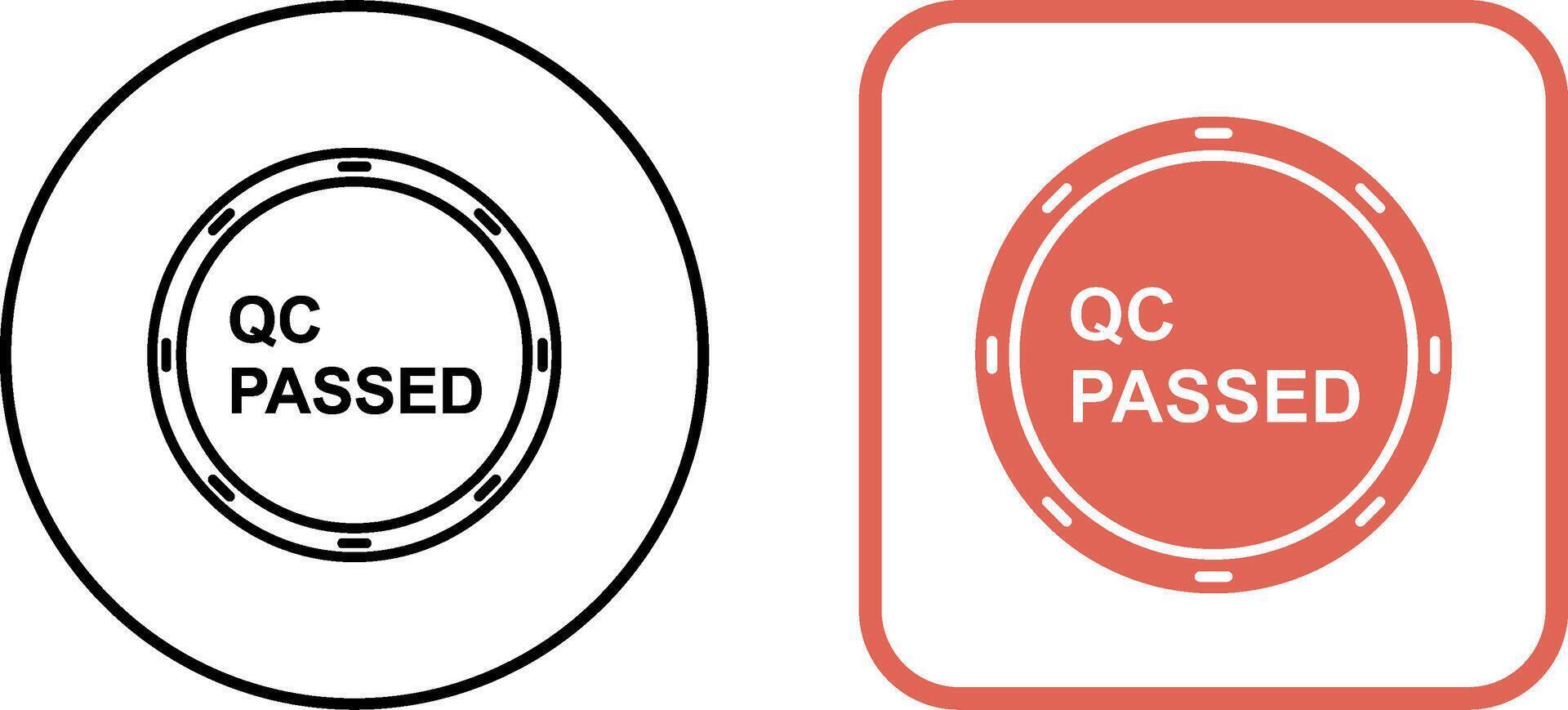 Unique QC Passed Icon Design vector