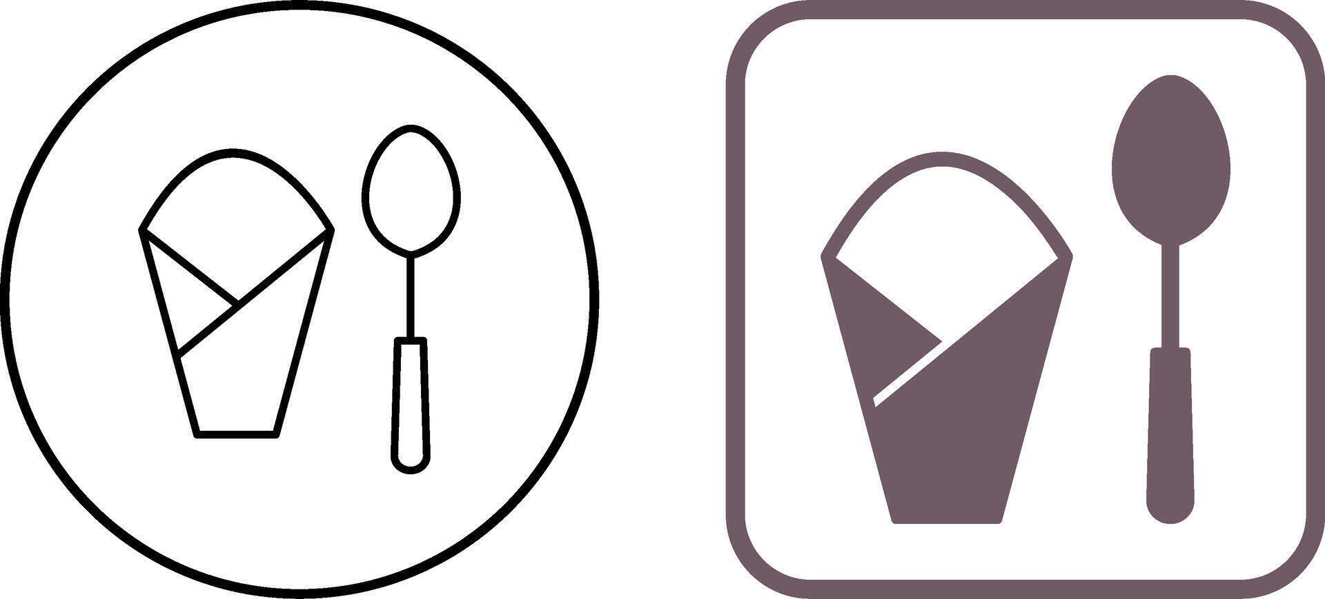 Spoon and Napkin Icon Design vector