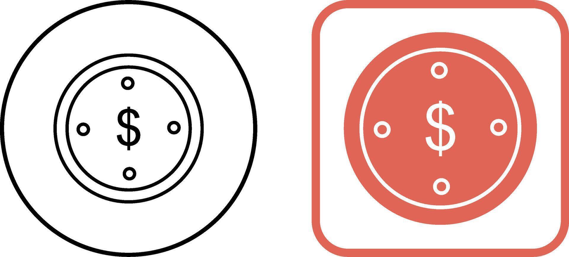 Dollar Coin Icon Design vector