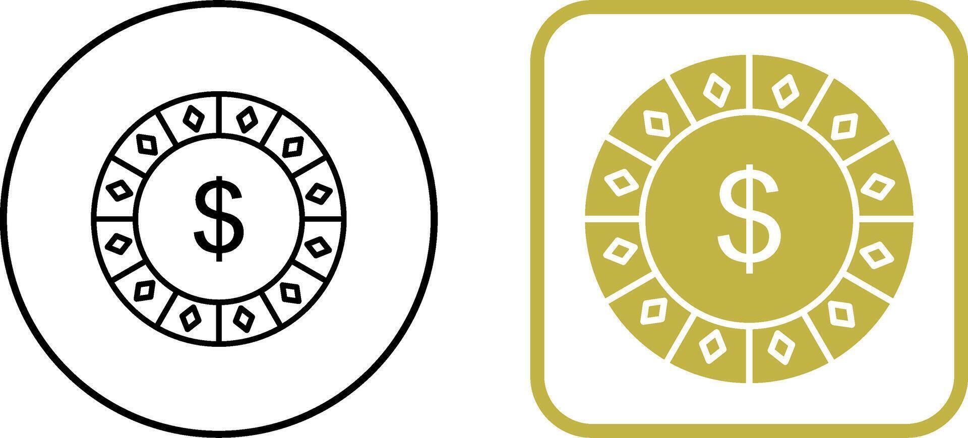 Dollar Chip Icon Design vector