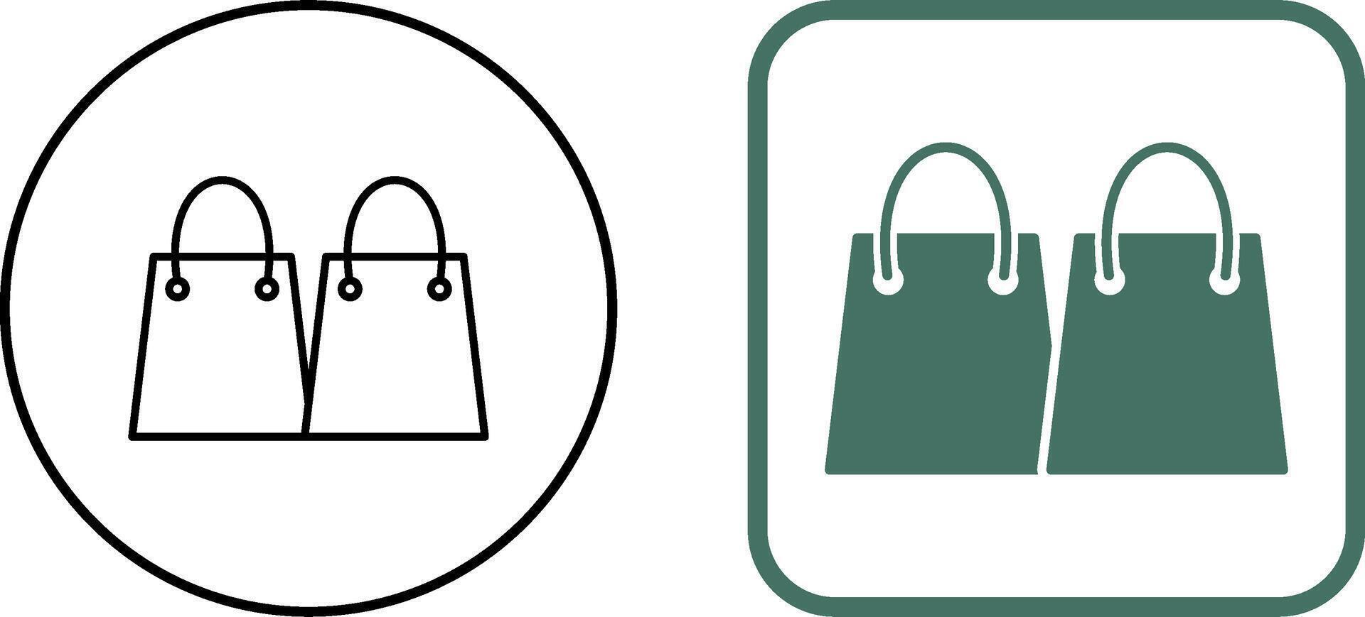 Unique Shopping Bags Icon Design vector