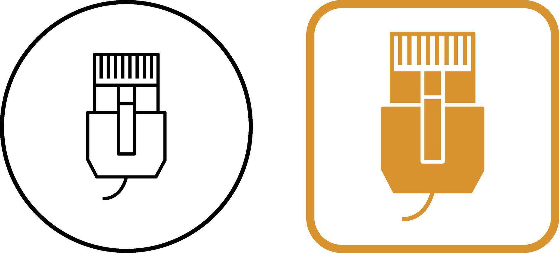 Unique Internet Cable Icon Design vector