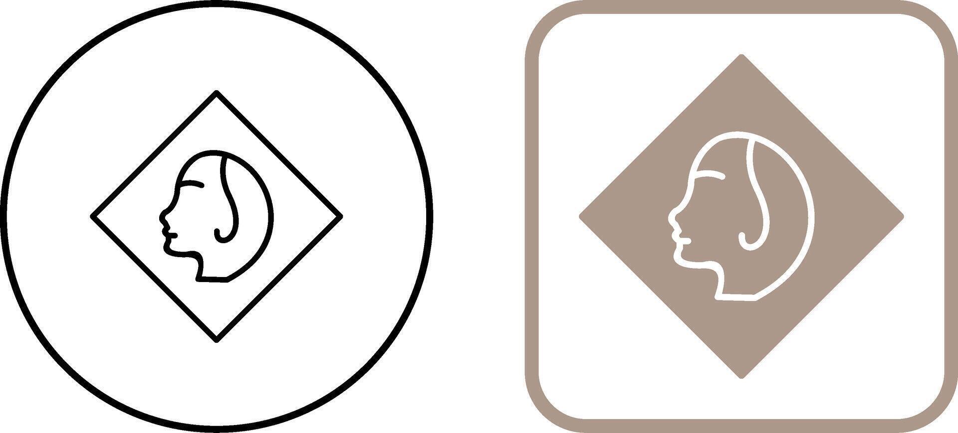 Painting of Woman Icon Design vector