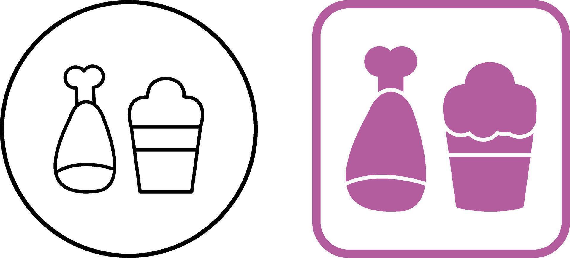 Food and Beer Icon Design vector