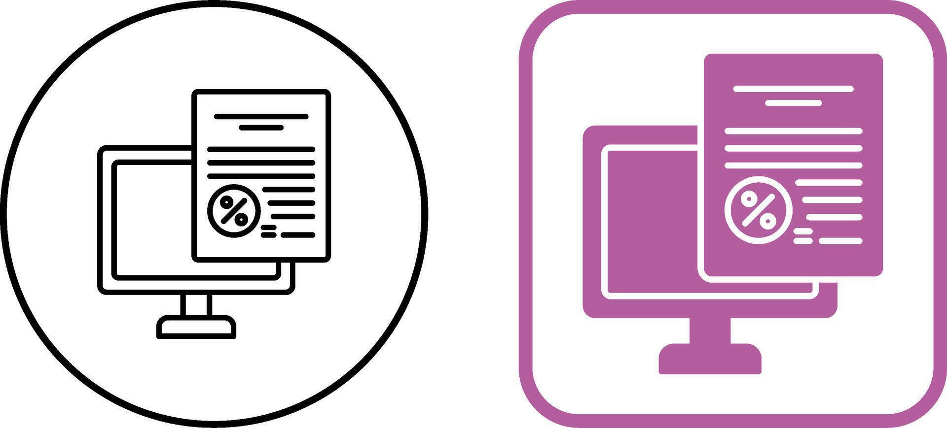 Online Tax Icon Design vector