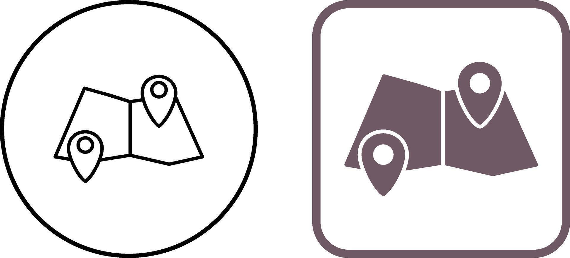 Folded Map Icon Design vector